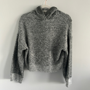 Ruby moon hoodie‎ waist high hoodie sweater grey and white